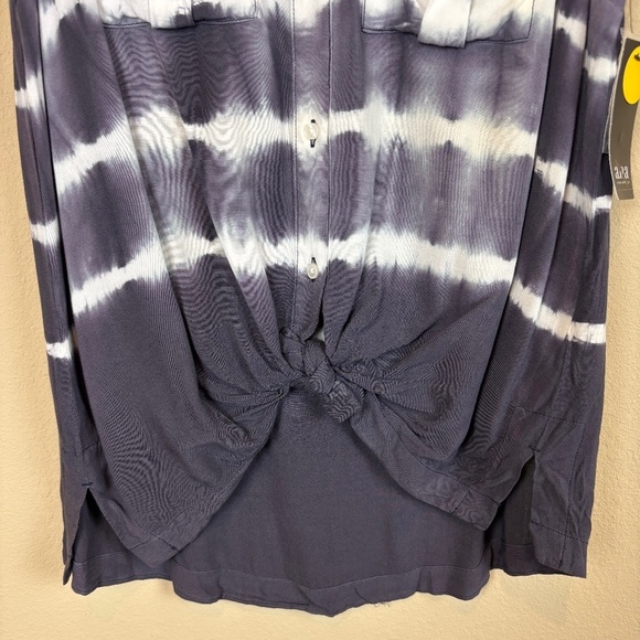 NWT A.n.a (A New Approach) Deep Purple/White Tye Dye Sleeveless Collared Top - Picture 3 of 12